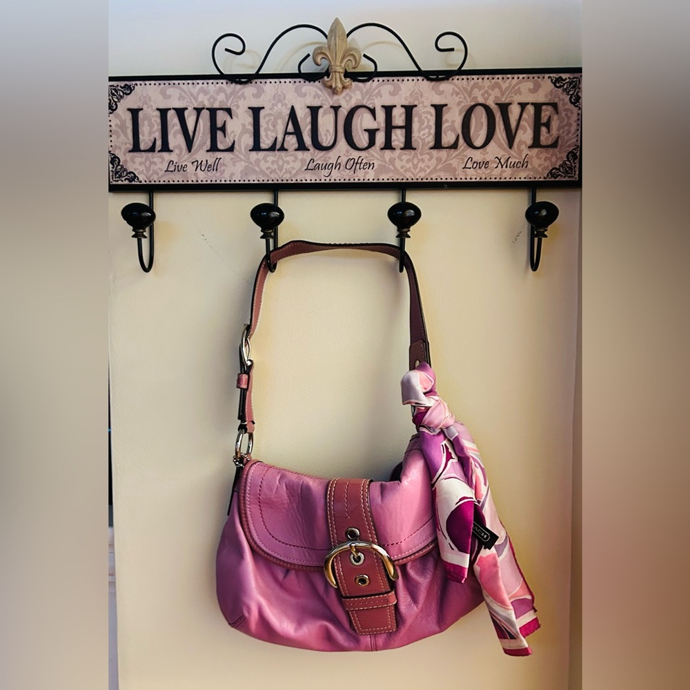 COACH pink handbag/scarf